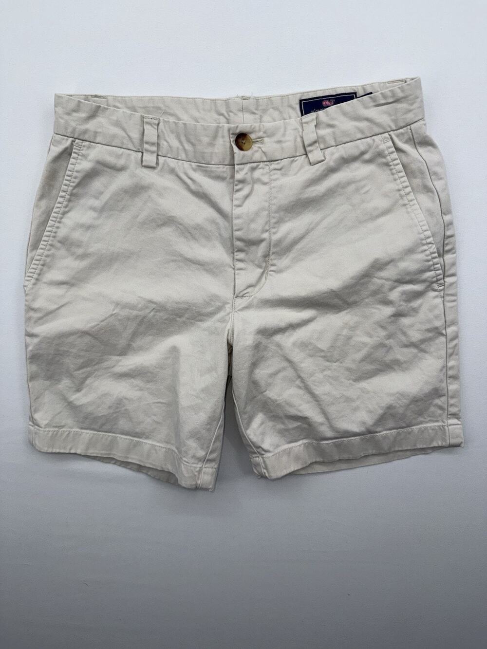 Vineyard Vines Shorts Womens 28 Ivory Chino Cotton Blend‎ French-Fly Closure